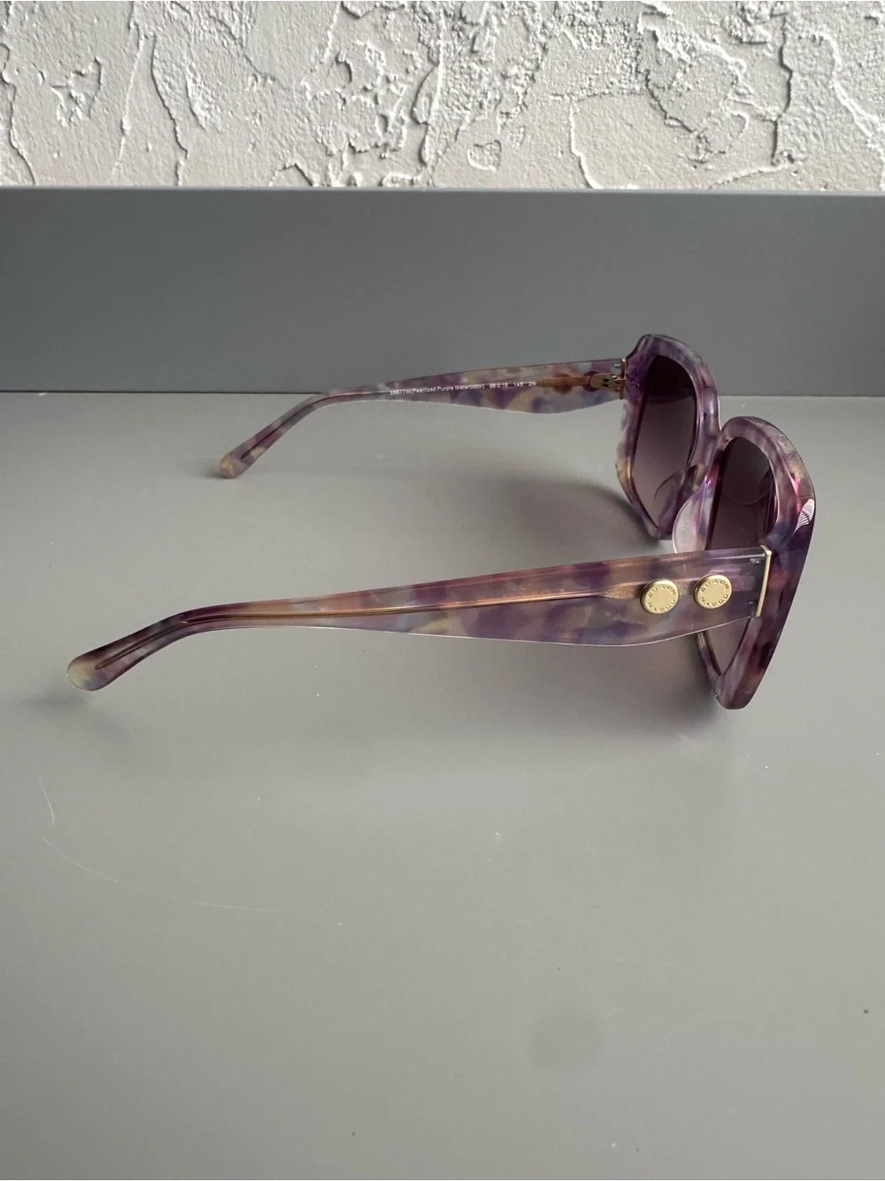 NEW Coach HC8424F Pearlized Purple Watercolor Oversized Sunglasses